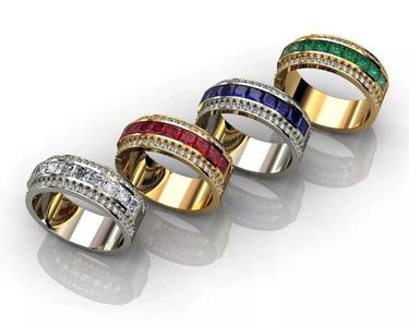 Mens Diamond and Sapphire Ring