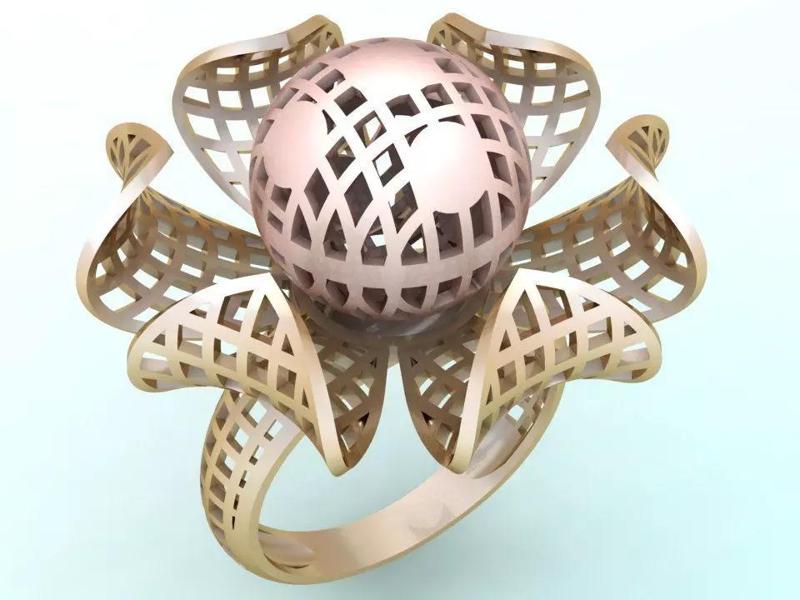 Mesh flower ring - Italian rings - Womens Rings - N6791