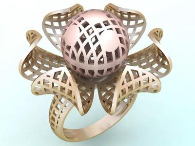 Mesh flower ring - Italian rings - Womens Rings - N6791