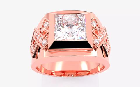 Mens Solitaire Ring 3dm stl renders details