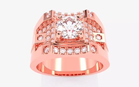 Mens Solitaire Ring 3dm stl renders details