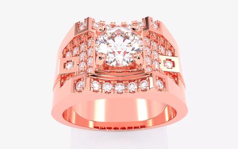 Mens Solitaire Ring 3dm stl renders details