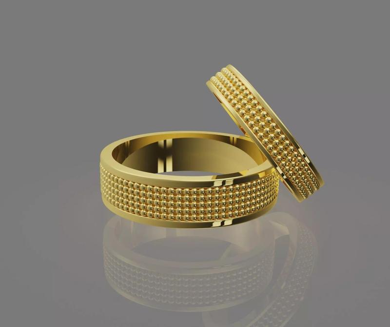 Millgrain Couple Wedding Bands 4-14US Sizes