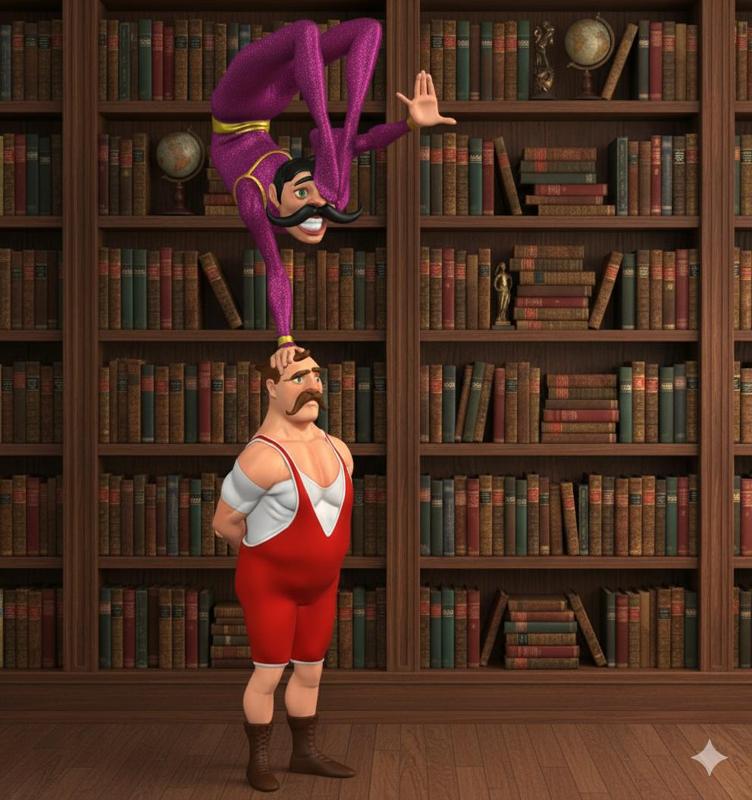 Acrobatic Duo Sculpture, Balancing Figures 3D Model, Circus Art Statue