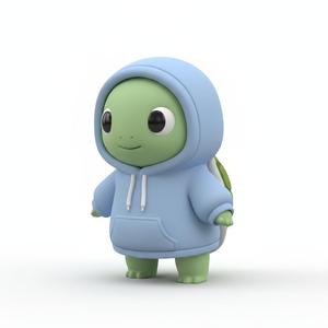Adorable Chibi Shellback Character in Hoodie – Stylized Cartoon Fan Art 3D Print Figurine