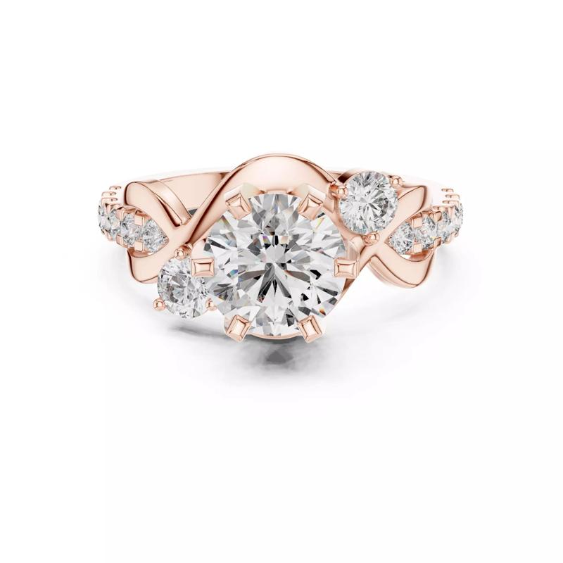 Round Cut Twisted Shank Engagement Wedding Ring 3DM STL Video