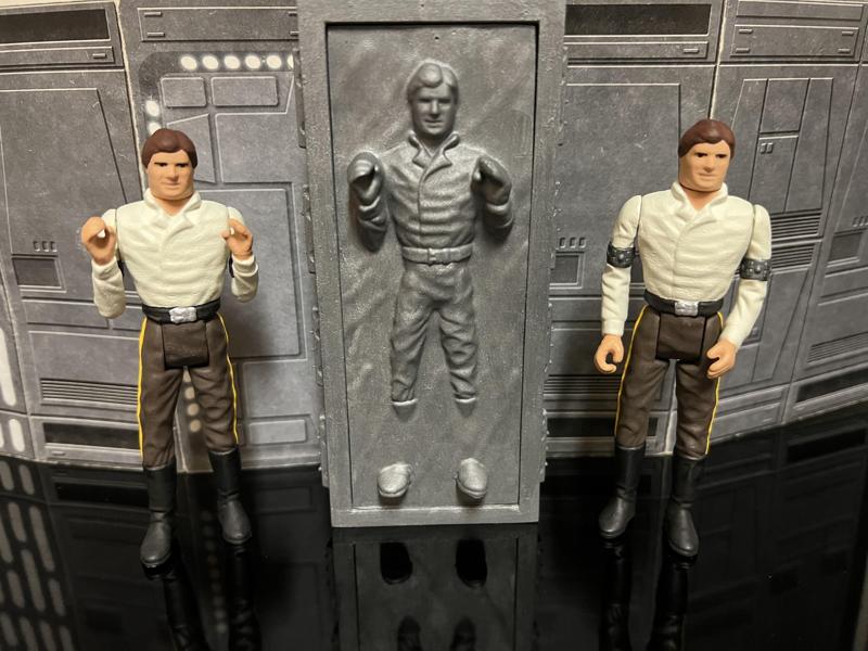 STAR WARS VINTAGE HAN SOLO CARBONITE POTF, POWER OF THE FORCE ACTION FIGURE CUSTOM UNPRODUCED ALTERNATE VERSION KENNER, HASBRO ACTION FIGURE, 3.75", 1/18, 5POA