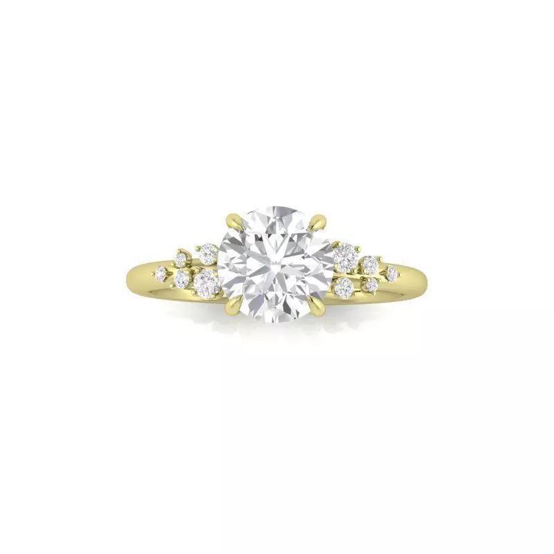 scattered style diamond engagement ring