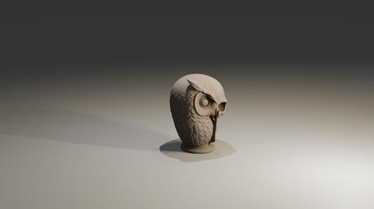 Half Owl Human Skull