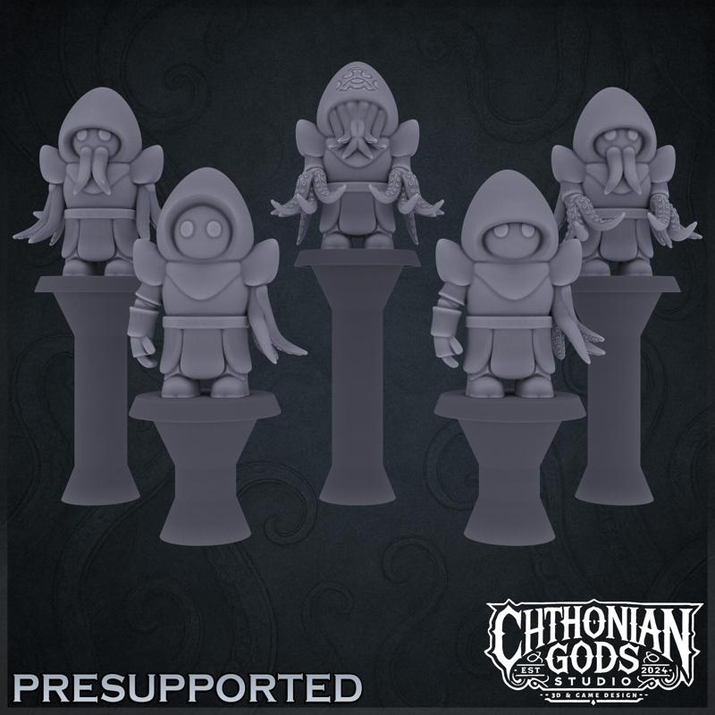 Veilborn Cult – 5 Mutated Cultists STL Set