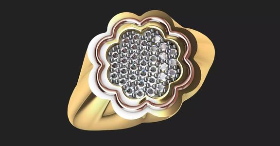 flower top signet ring stl  verified