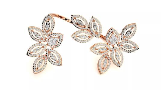 Flowery Diamond two finger 3dm stl renders details