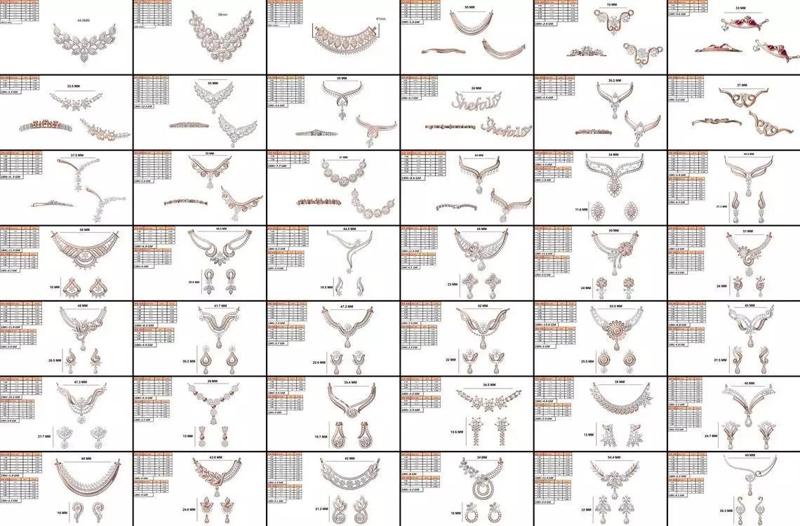 70 Pcs Jcd Jewelcad Format Pendant Necklace and Earrings Set