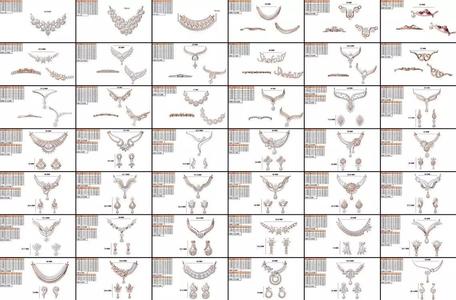 70 Pcs Jcd Jewelcad Format Pendant Necklace and Earrings Set