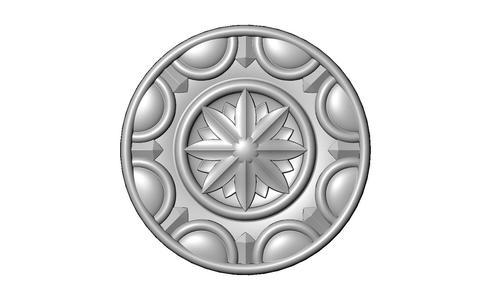Faceted ornament floral rosette carving molding relief onlay 3D print model