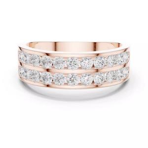 Double Row Round Diamond Wedding Band Ring 3DM STL Video