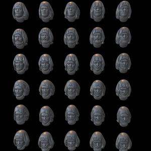 Hooded Space Knights Helmetless Heads