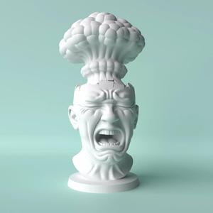 Mind Overload  Exploding Head Sculpture