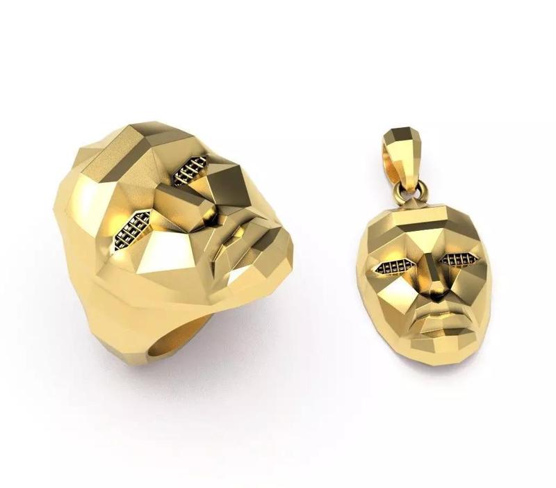 Face Mask ring and pendant