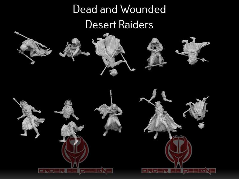 Desert Raider Dead / Wounded Casualties - Legion Scale