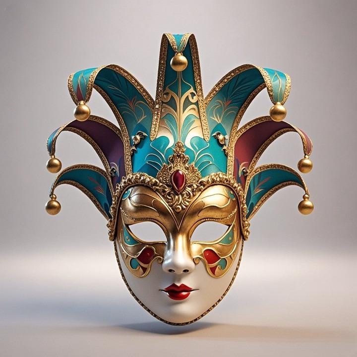 2351 Venetian Carnival Mask Color 3D Model, magic, dragon, serpent, mask, gnome, gorgon, venetian carnival, wild, fox, monster, cat, fair, witch, werewolf, horror, beast, snake, troll, skeleton dance