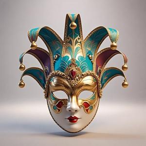 2351 Venetian Carnival Mask Color 3D Model, magic, dragon, serpent, mask, gnome, gorgon, venetian carnival, wild, fox, monster, cat, fair, witch, werewolf, horror, beast, snake, troll, skeleton dance