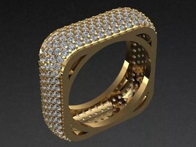 Luxury Golden Diamond Pave Ring