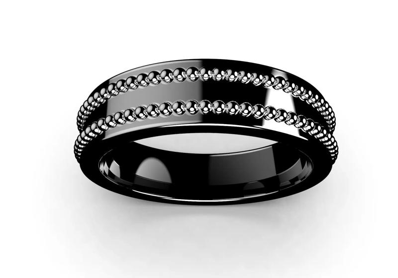 Ring Band with Big Milligrain Model For Men And Women-CC72BM