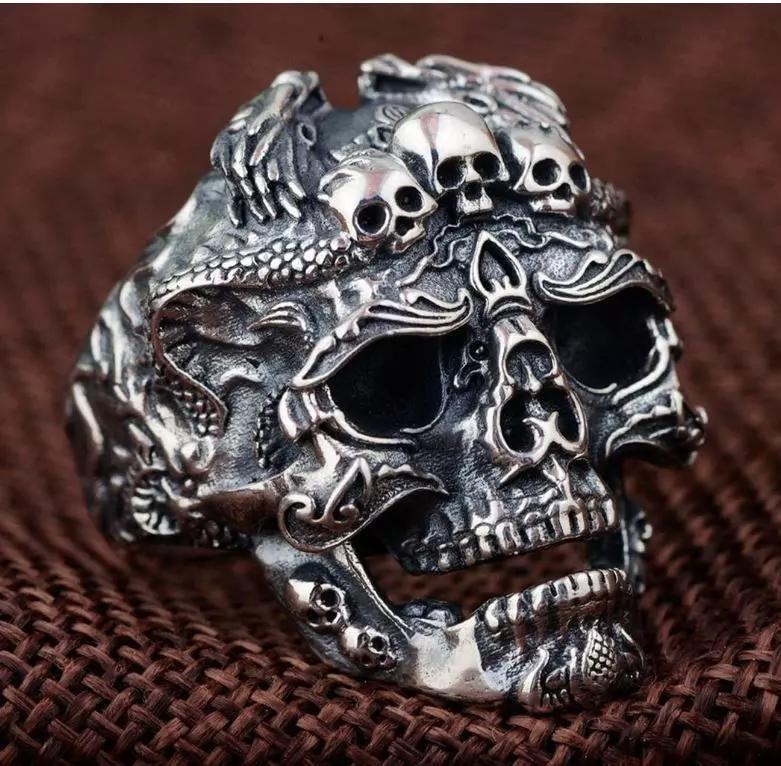 Skull devil ring for men
