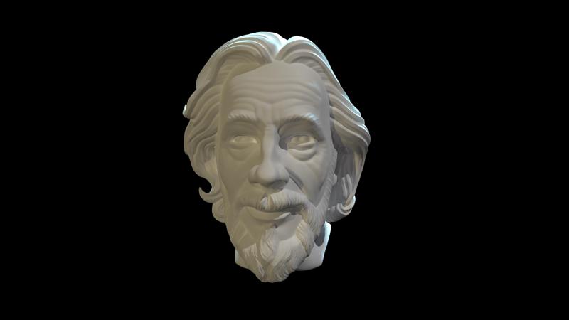 Alan Watts Stylized Bust - Fan Art