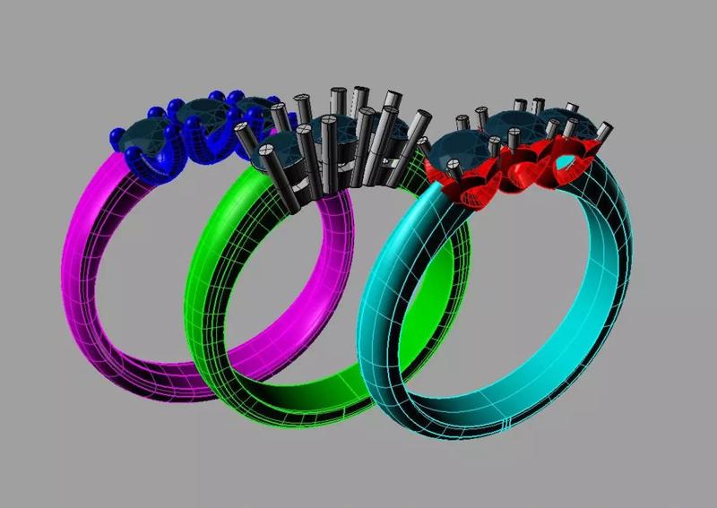 SET Diamond Engagement ring Classic Trilogy 3 pietre TR54