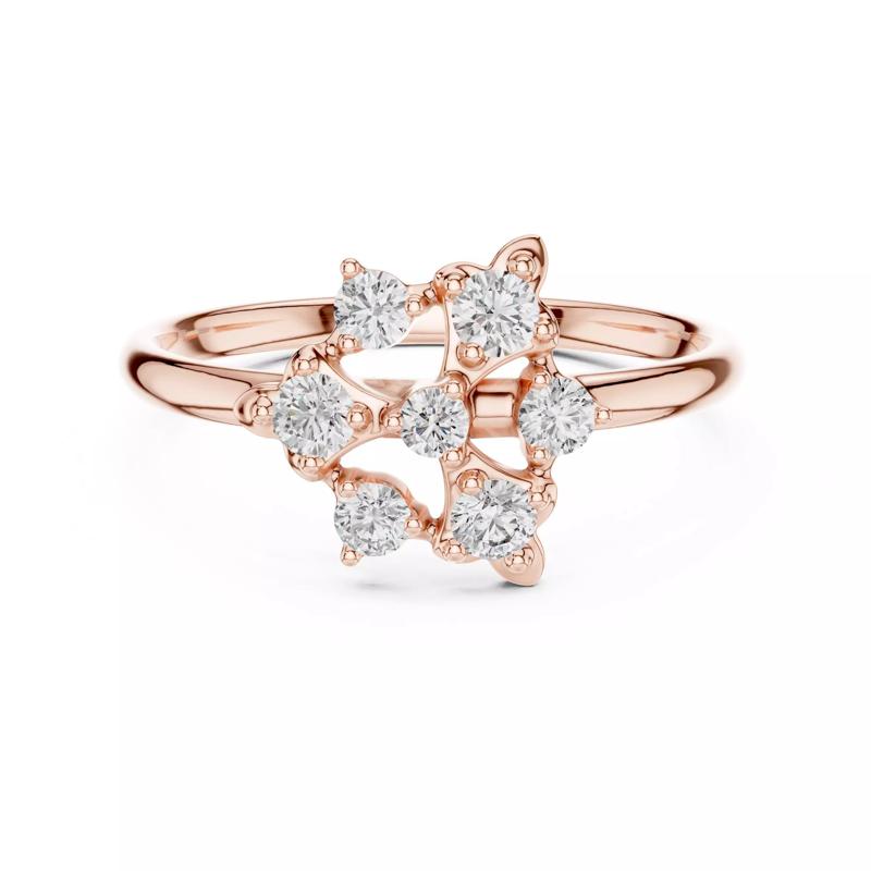 Seven Round Diamond Engagement Wedding Ring 3DM STL Video