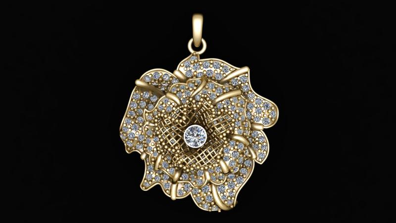 rose pendant 3d printable model