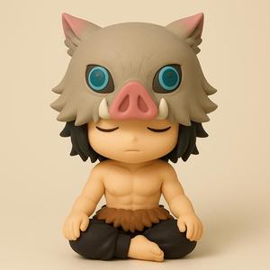 Inosuke Hashibira - Meditation Pose (Demon Slayer, Stylized/Chibi STL)
