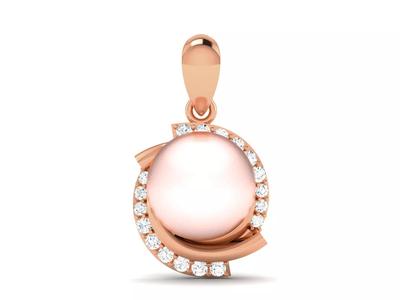 Women pearl pendant 3dm render detail