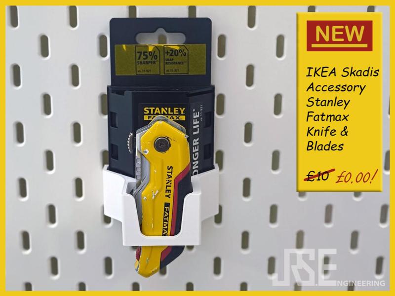 Stanley Fatmax Knife and blades holder Ikea Skadis