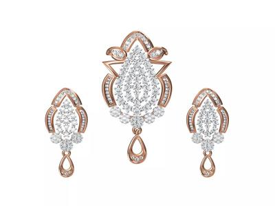 Women Earrings Pendant Set STL FBX JCD Details