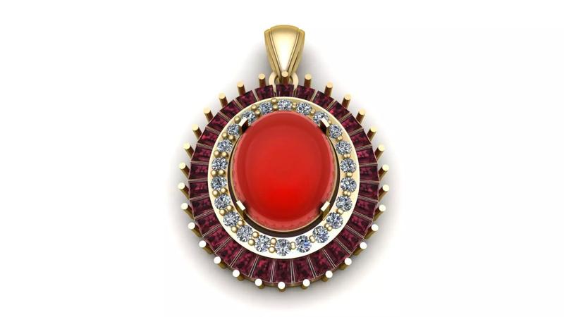 Women Fashion Diamond Pendant 3d Printabel Model