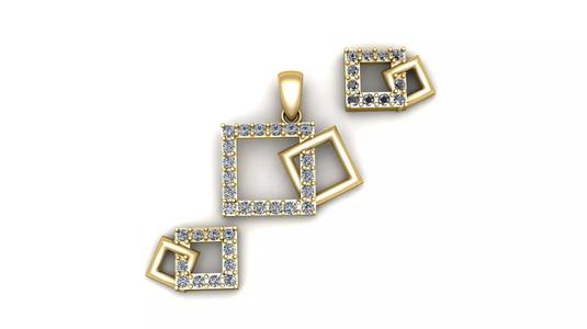 Women Fashion Square diamond Pendant 3d printable Model