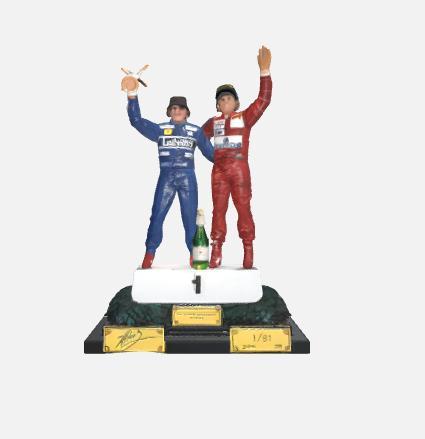 Alain Prost and Ayrton Senna Together Celebration - F1 Toys