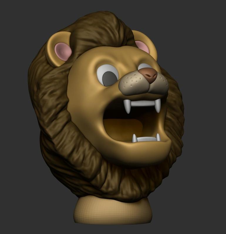 Lion with big mouth