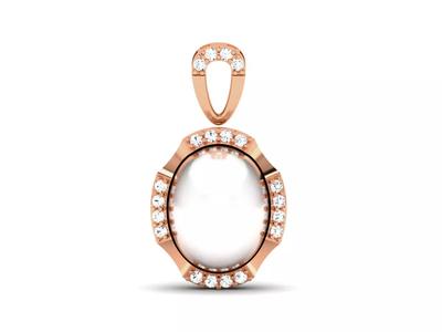 Women pearl pendant 3dm render detail