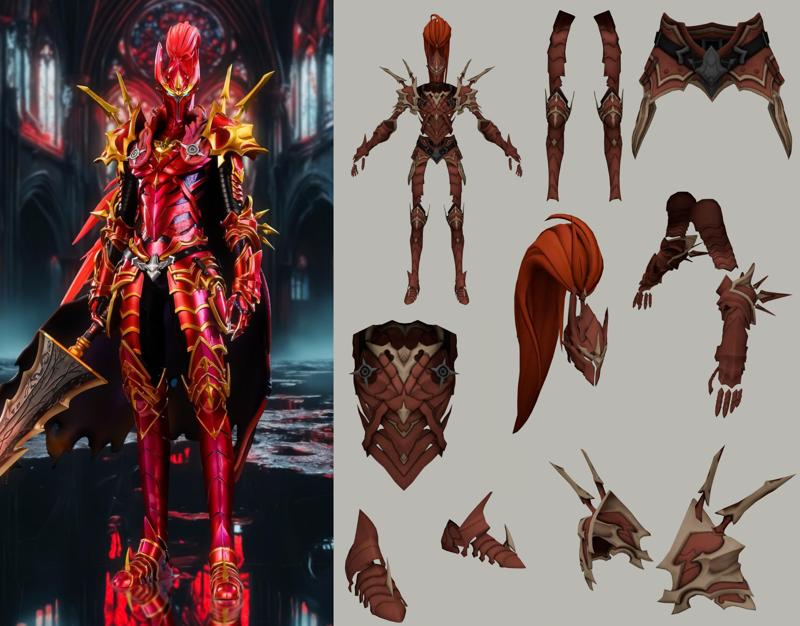 Solo Leveling - Igris Boss Commander Cosplay Wearable Armor - EVA Foam Template - PDO Pepakura Pattern