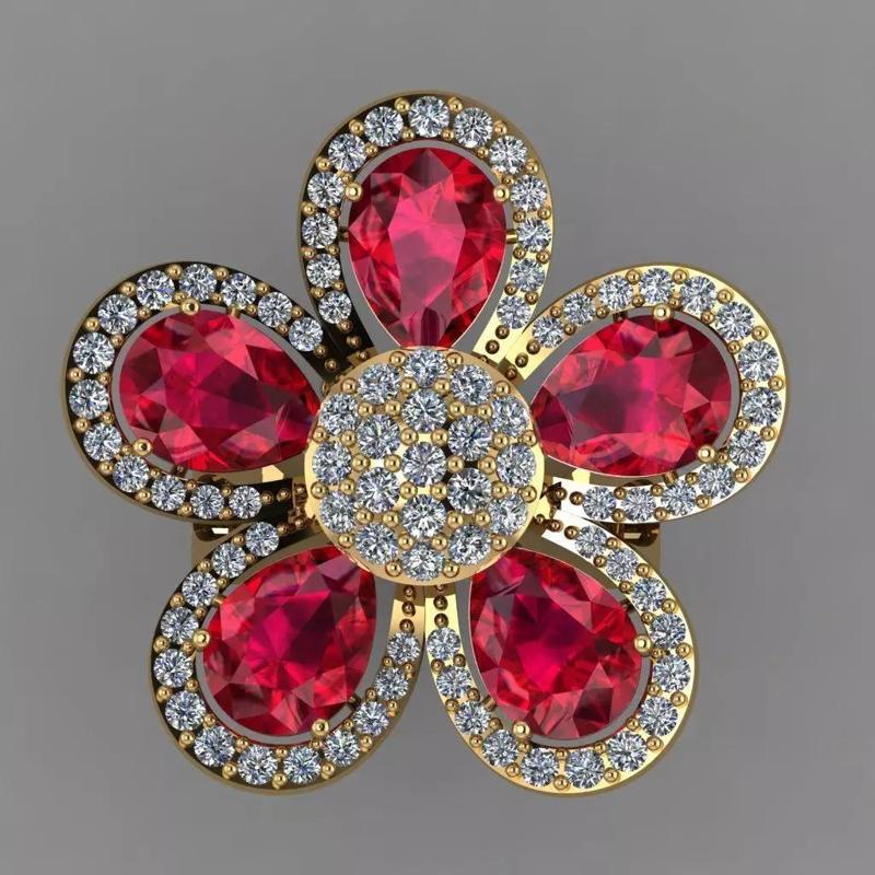 Diamond Ruby Ring Jewellery for Women