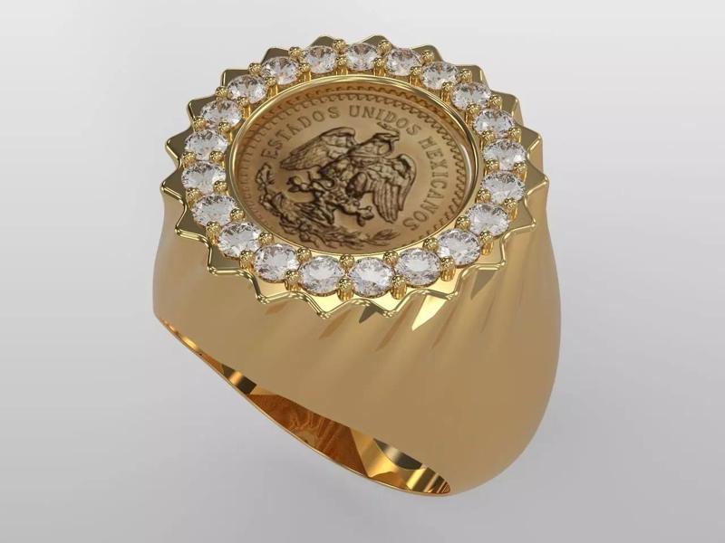 diamond gold coin ring frame