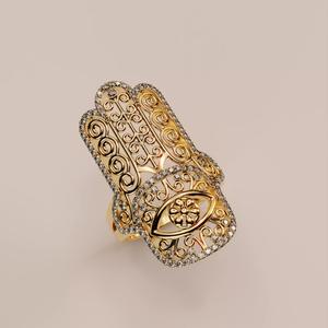 diamond hamsa ring