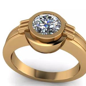 Designer Vintage 1 CT Diamond Solitaire Mens Ring
