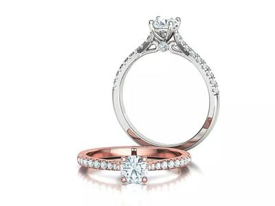 Delicate Solitaire Camila Engagement Ring 5mm Stone 3d ring