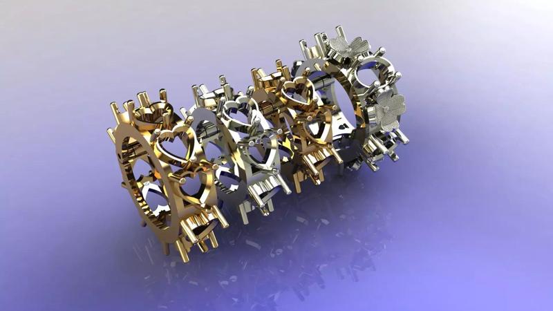 Beautiful 4 Rings dimon and flower