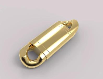 Lock 5 gold plated key ring